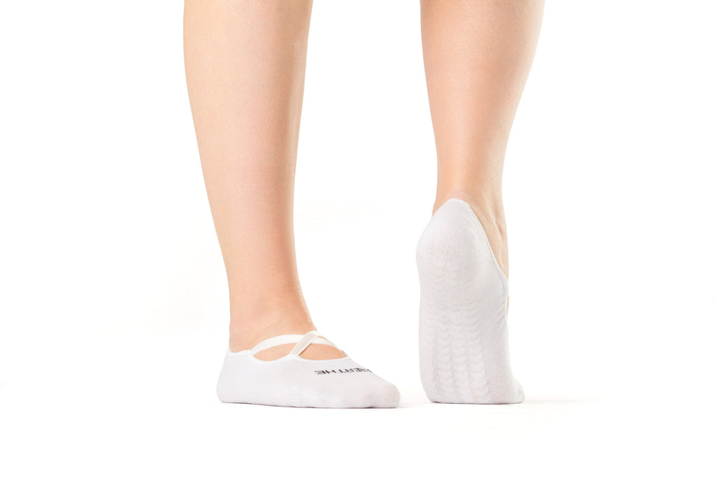 Non-Slip Cotton Pilates & Yoga Grip Sock - Soft White
